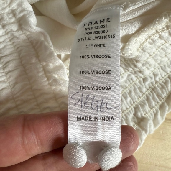 FRAME Denim White Sleeveless Ruffle Blouse - XS - Picture 4 of 9